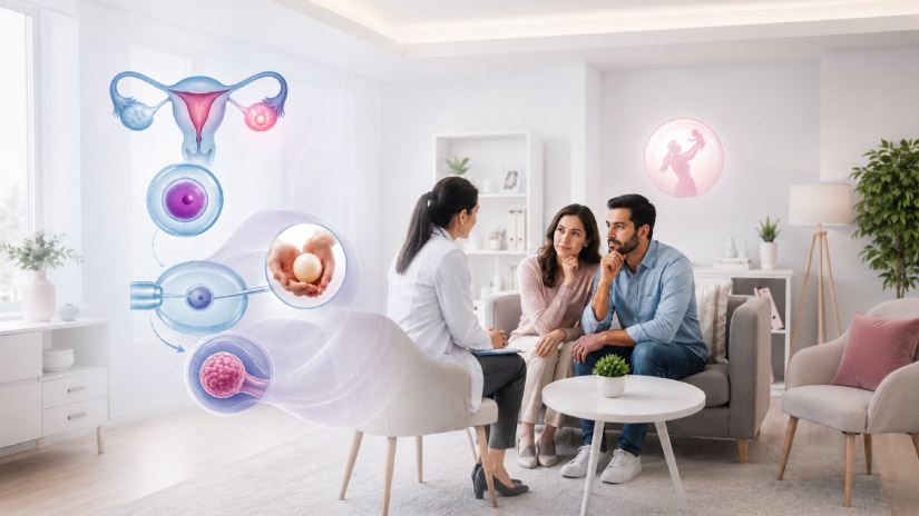Donor egg IVF treatment and embryo transfer process